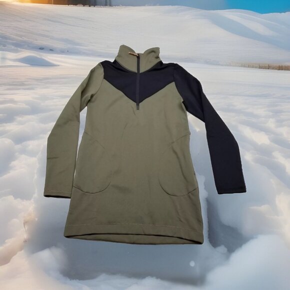 Indyeva Tops - ✅Womens XS Indyeva Bero III Green Pullover Tunic 1/4 Zip Sweatshirt Side Pockets